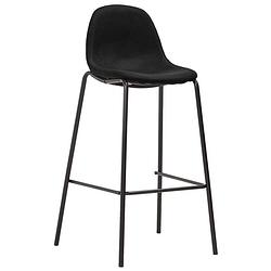 Foto van The living store barstoelen - stoffen bekleding - 51x49x99 cm - zwart