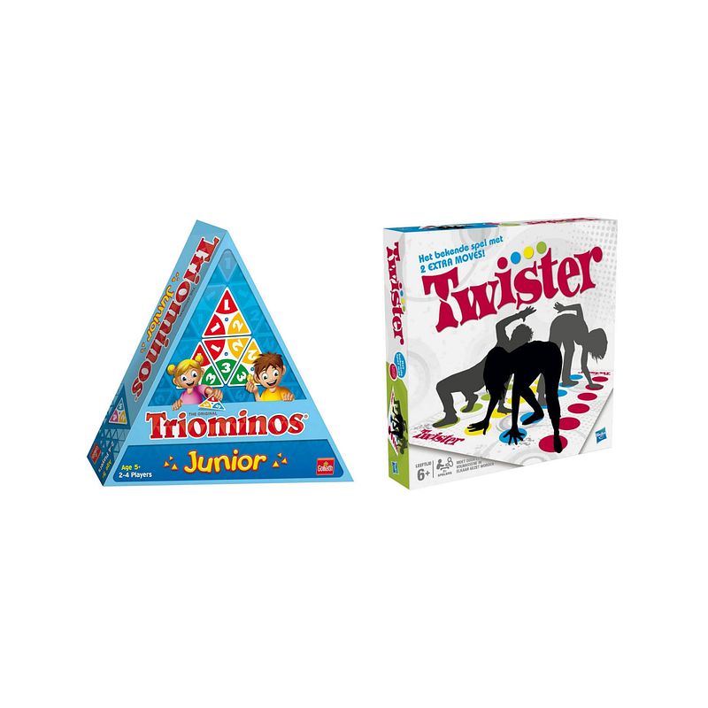 Foto van Spellenbundel - bordspellen - 2 stuks - triominos junior & twister