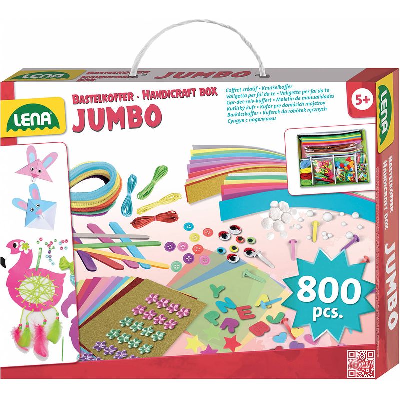 Foto van Lena knutselset jumbo junior 35,5 cm karton roze 800-delig