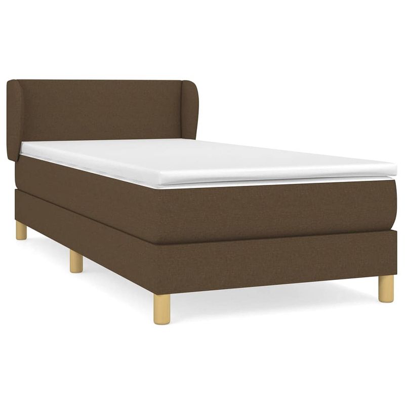 Foto van The living store boxspringbed - donkerbruin - 193 x 93 x 78/88 cm - pocketvering matras