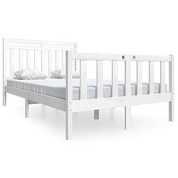 Foto van The living store bedframe grenenhout 120x190 cm - wit