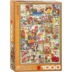 Foto van Eurographics puzzel flower seed catalog covers - 1000 stukjes