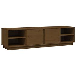 Foto van The living store tv-kast grenenhout honingbruin 156x40x40 cm - trendy design