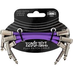 Foto van Ernie ball 6451 flex patch purple 3-pack patchkabels 7,5 cm (set van 3)