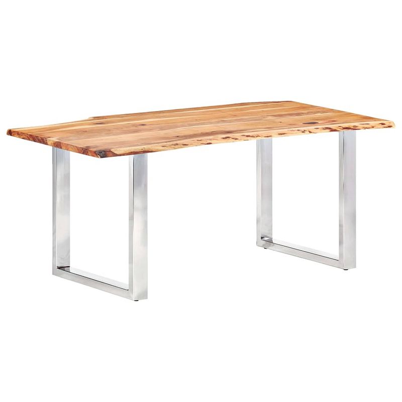 Foto van Vidaxl eetkamertafel met natuurlijke randen 3,8 cm 200 cm acaciahout