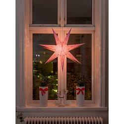 Foto van Konstsmide 2982-134 kerstster gloeilamp, led pink geborduurd, uitgestanst motief, schakelaar