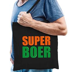 Foto van Super boer cadeau tas zwart voor heren - feest boodschappentassen