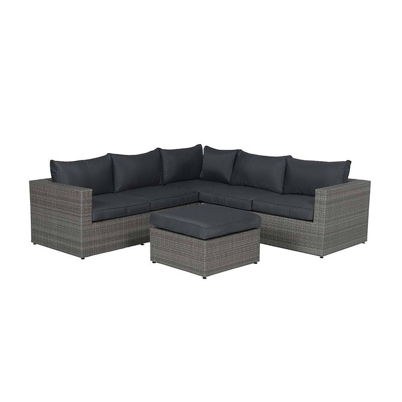 Foto van Garden impressions - cayman ii loungeset - 4 delig - wicker - organic grey