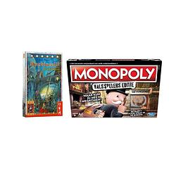 Foto van Spellenbundel - bordspel - 2 stuks - machiavelli & monopoly valsspelerseditie