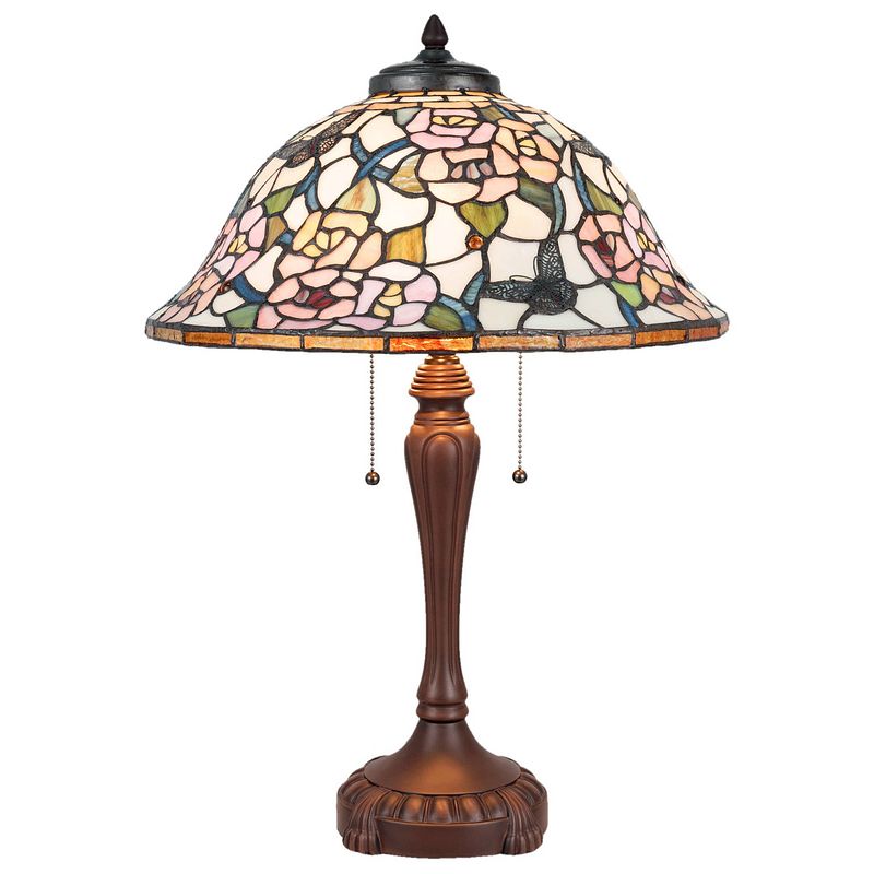 Foto van Clayre & eef tafellamp tiffany ø 46x65 cm e27 / max. 3x60 watt - multi colour - ijzer, glas