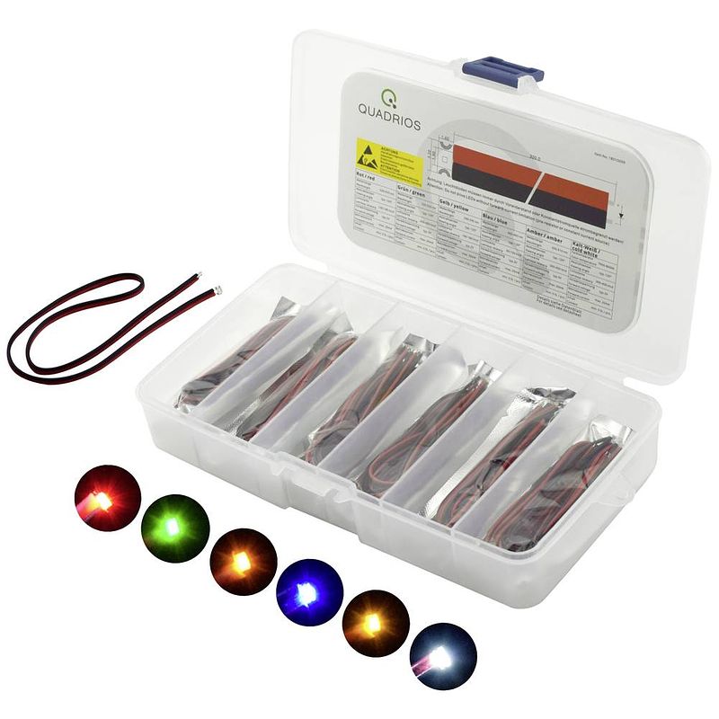 Foto van Quadrios led-assortiment rood, groen, geel, blauw, wit, amber 20 ma 3.0 v