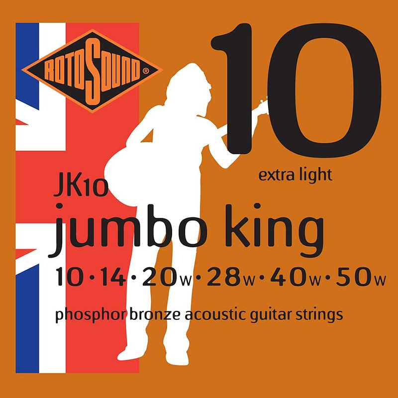 Foto van Rotosound jk10 jumbo king set westerngitaarsnaren 010 - 050