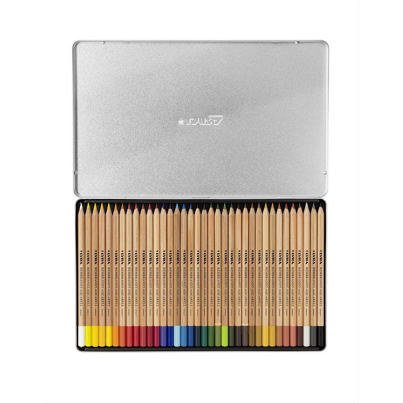 Foto van Lyra metal box with 36 rembrandt aquarell colouring pencils asst'sd
