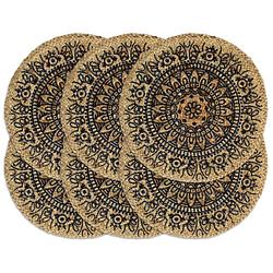 Foto van Vidaxl placemats 6 st rond 38 cm jute donkerblauw