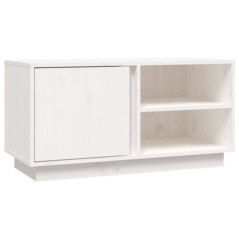 Foto van The living store tv-meubel - grenenhout - 80 x 35 x 40.5 cm - wit