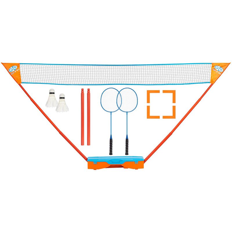Foto van Get & go instant badmintonspeelset blauw en oranje