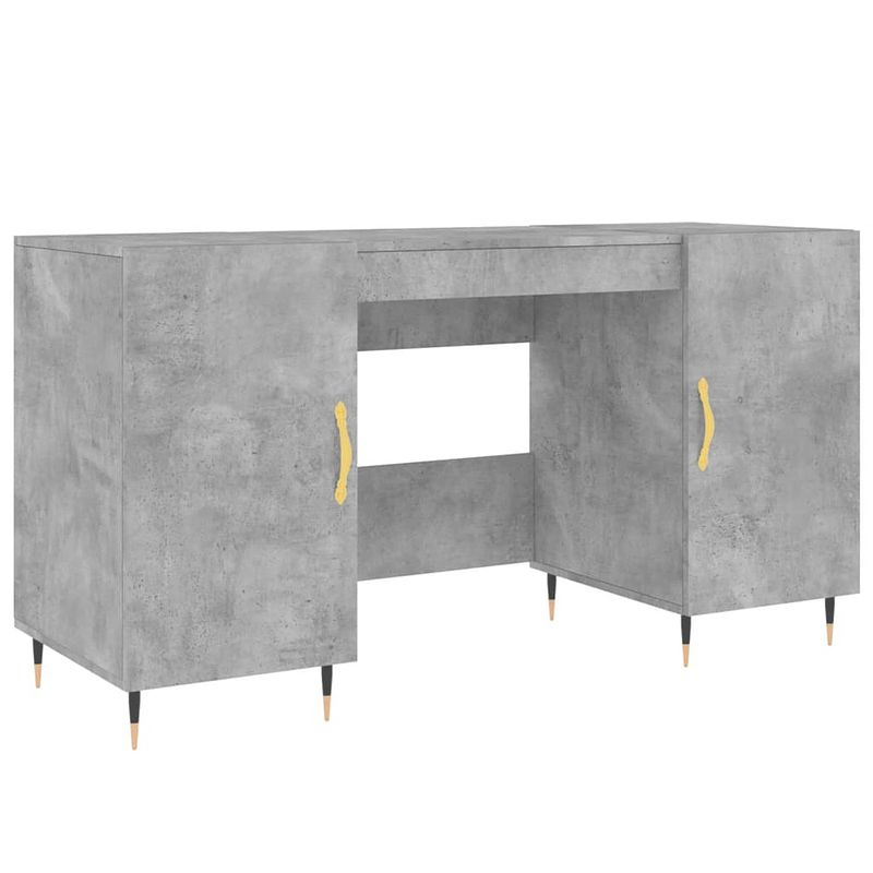 Foto van The living store bureau - betongrijs - 140 x 50 x 75 cm - industrieel design