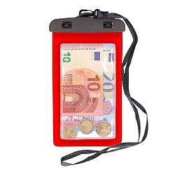 Foto van Bellatio design waterdicht geldbuidel / moneybelt nektasje - rood - telefoonhoesjes