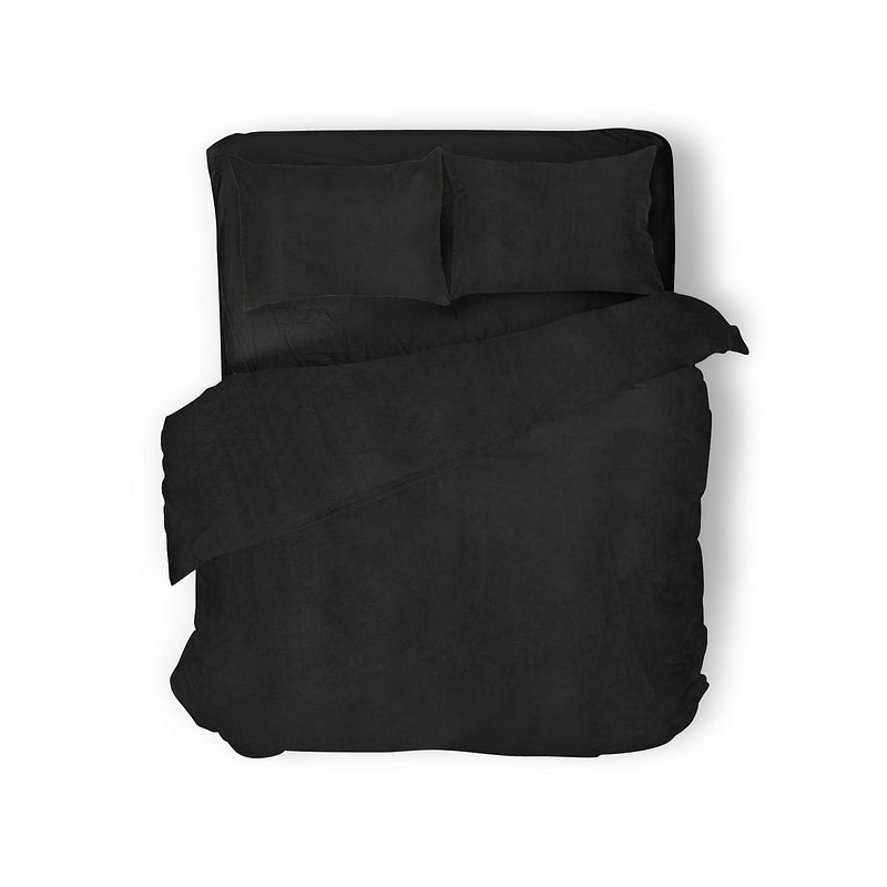 Foto van Elegance dekbedovertrek velvet uni - black 200x200/220cm