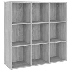 Foto van The living store boekenkast - trendy - meubelen - 98x30x98 cm - kleur- grijs sonoma eiken