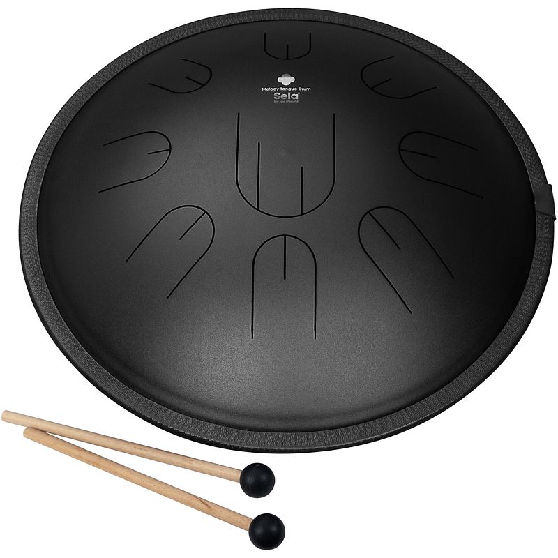 Foto van Sela se 380 melody tongue drum d kurd 14 inch black incl. draagtas