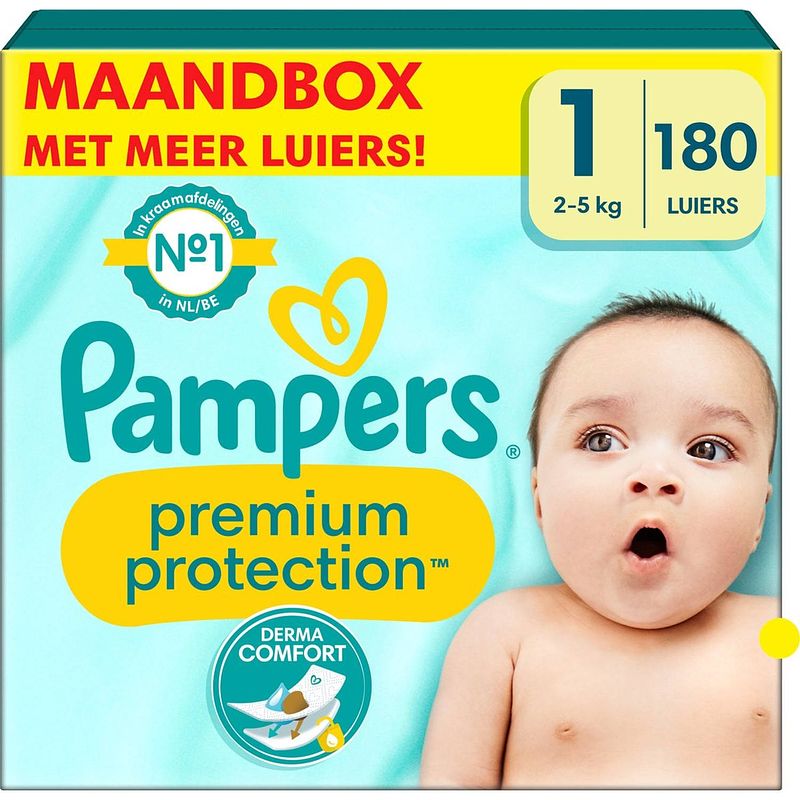 Foto van Pampers - premium protection - maat 1 - maandbox - 180 stuks - 2/5 kg