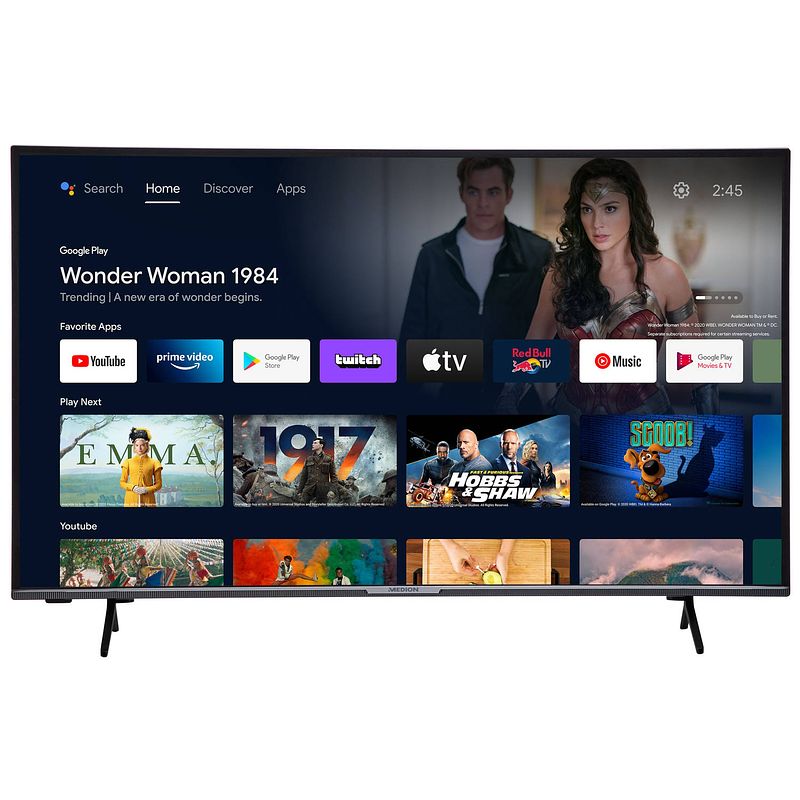 Foto van Medion x15525 - android smart tv - 138.8 cm - 55 inch - 4k led - 2022 - europees model