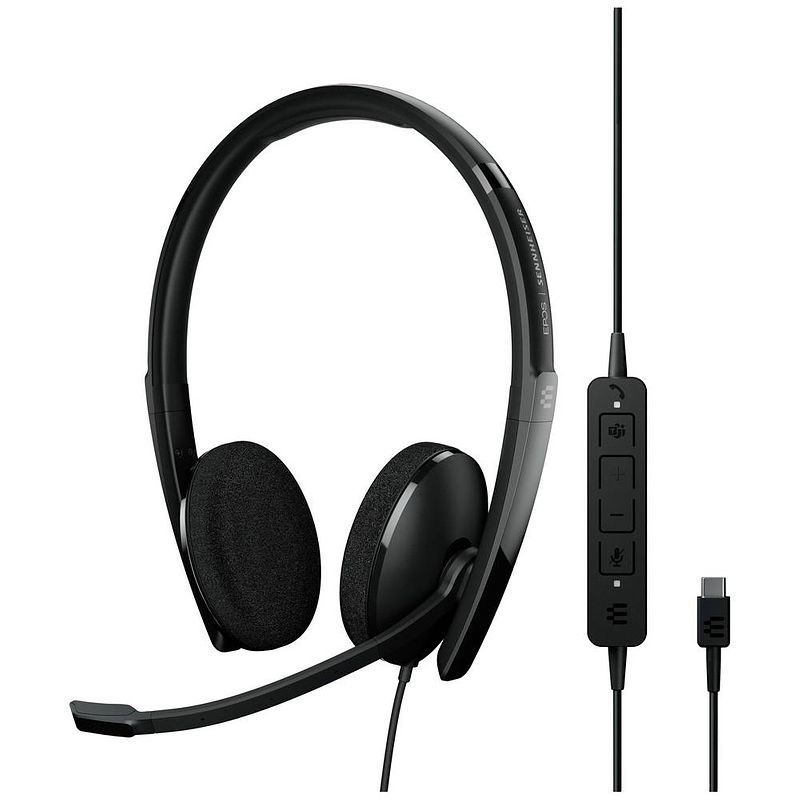 Foto van Epos c10 over ear koptelefoon kabel telefoon zwart noise cancelling headset