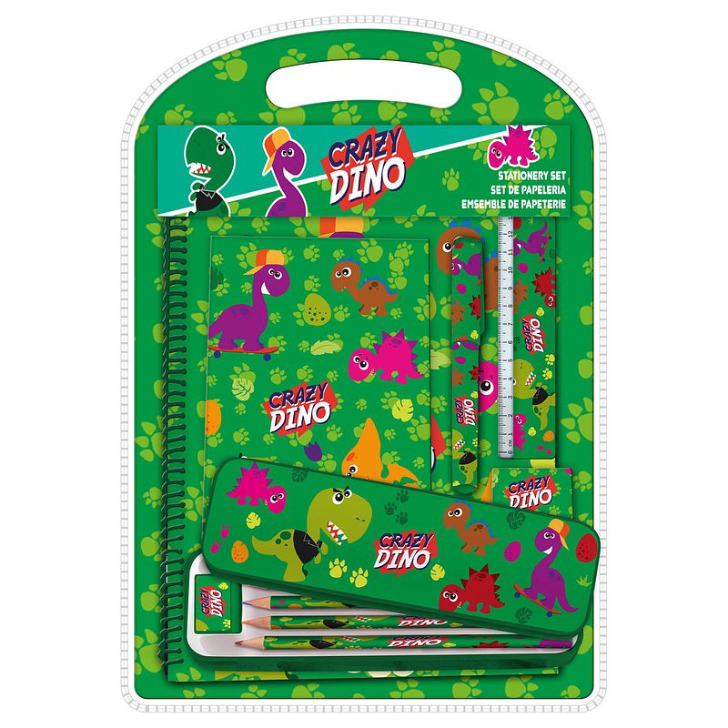 Foto van Kids licensing schrijfset crazy dino 20 x 13 cm papier groen