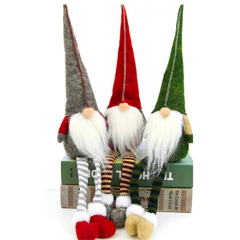 Foto van Flooq gnoom set 3 stuks - kerstbeelden & figuren - kerst kabouter - kerstdecoratie voor binnen - kerstversiering - gnome