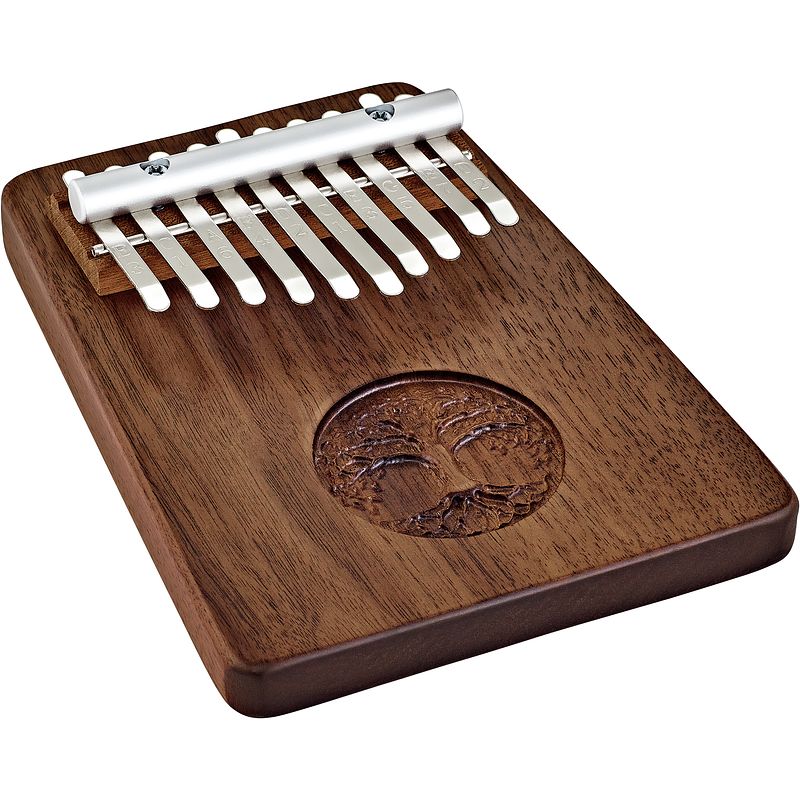 Foto van Meinl sonic energy solid kalimba 10 tree of life black walnut