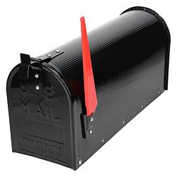 Foto van Ml-design us brievenbus met opsteekbare vlag in rood, zwart, gemaakt van aluminium