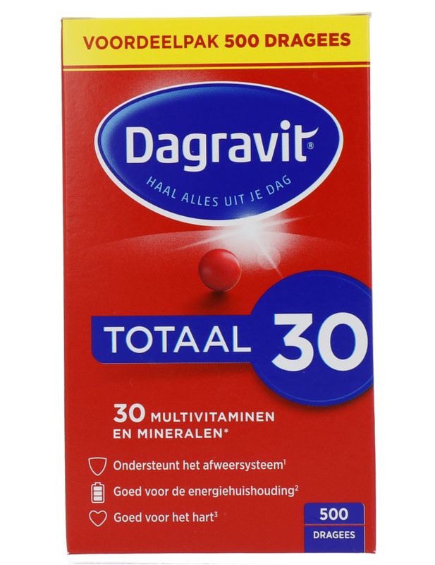 Foto van Dagravit totaal 30 multivitaminen en mineralen dragees