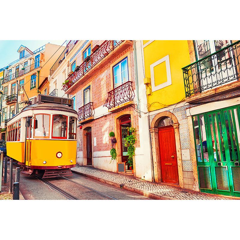 Foto van Inductiebeschermer - lissabon tram - 57.6x51.6 cm