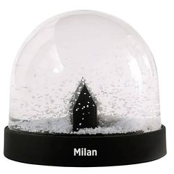 Foto van Palomar sneeuwbol city icons milaan 8,7 x 8 cm glas zwart