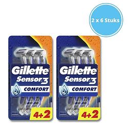 Foto van Gillette sensor3 comfort wegwerpmesjes - mannen - 6 stuks - 2 stuks