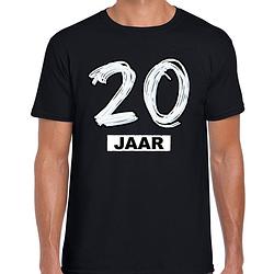 Foto van 20 jaar verjaardag cadeau t-shirt zwart voor heren 2xl - feestshirts