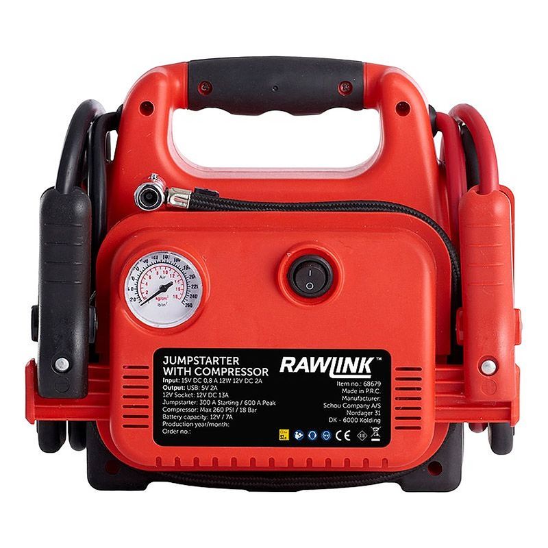 Foto van Rawlink jumpstarter set met compressor 4 in 1