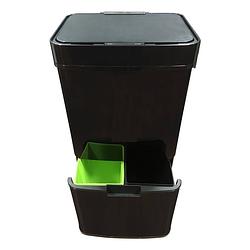 Foto van 4cookz® smart waste black afvalscheidingsprullenbak met sensor 72 ltr