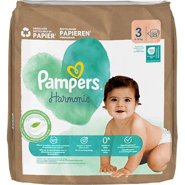 Foto van Pampers harmonie luiers maat 3, 25 luiers, 6kg10kg bij jumbo