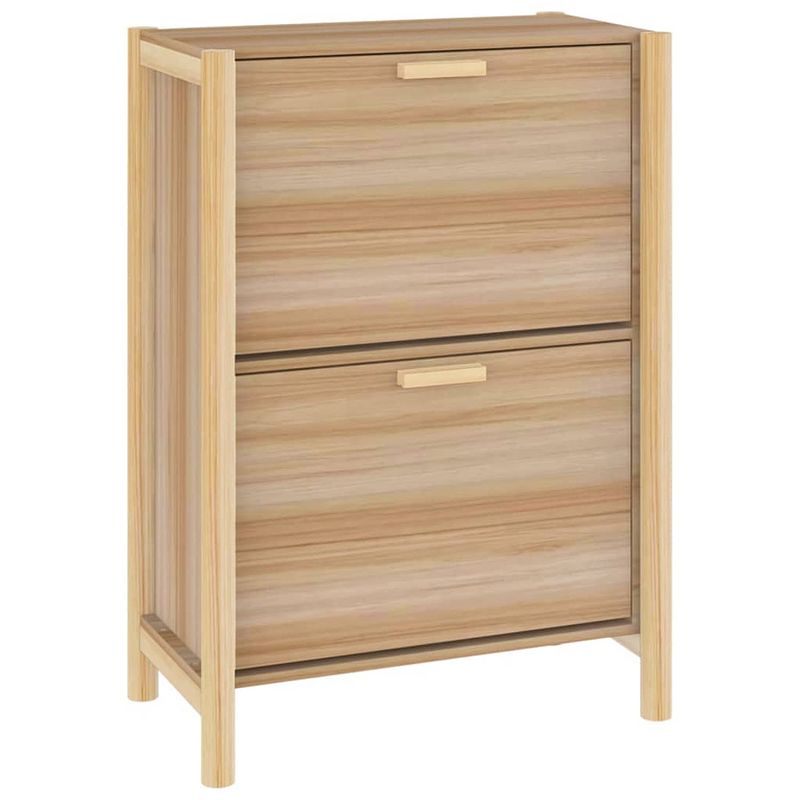 Foto van The living store schoenenkast 57-5x33x80 cm bewerkt hout - schoenenkast