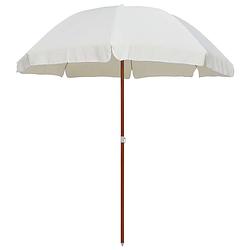 Foto van Vidaxl parasol met stalen paal 240 cm zandkleurig