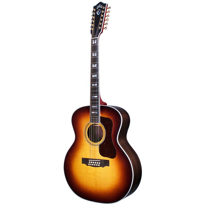 Foto van Guild usa f-512e antique sunburst elektrisch-akoestische 12-snarige gitaar met koffer