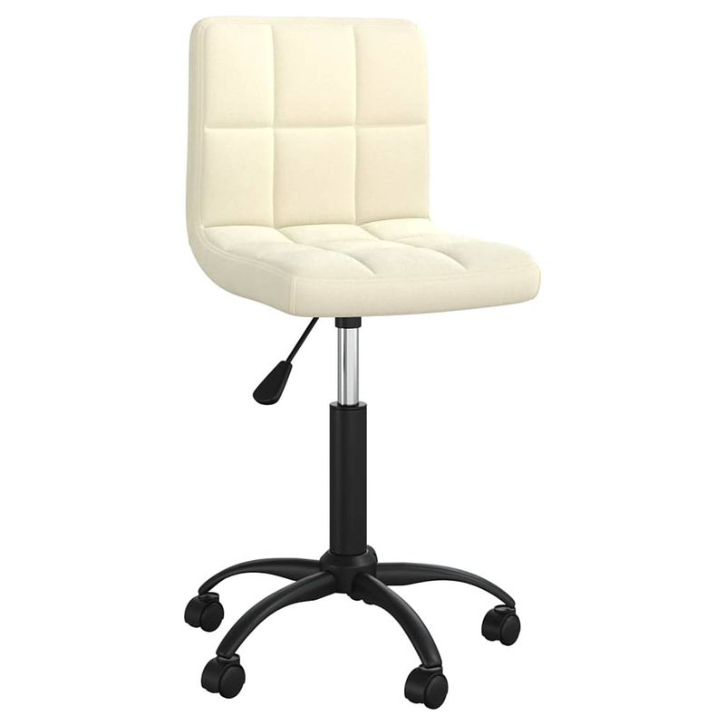 Foto van The living store draaibare eetkamerstoelen - crème fluweel - 40 x 47 cm - 360 graden draaibaar - gasveermechanisme