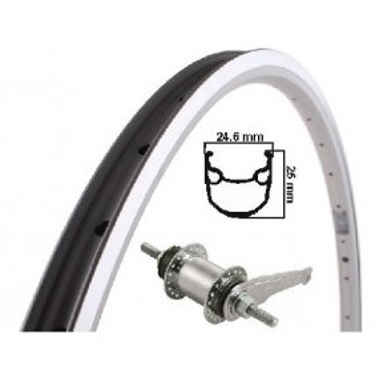 Foto van Kgs achterwiel 28 inch (622) alu velg zilver ventura remnaaf