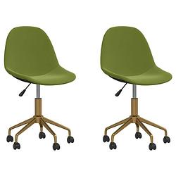 Foto van The living store draaibare eetstoelen - fluweel - lichtgroen - 43 x 45 x (77.5 - 85.5) cm - gasveermechanisme - 360°