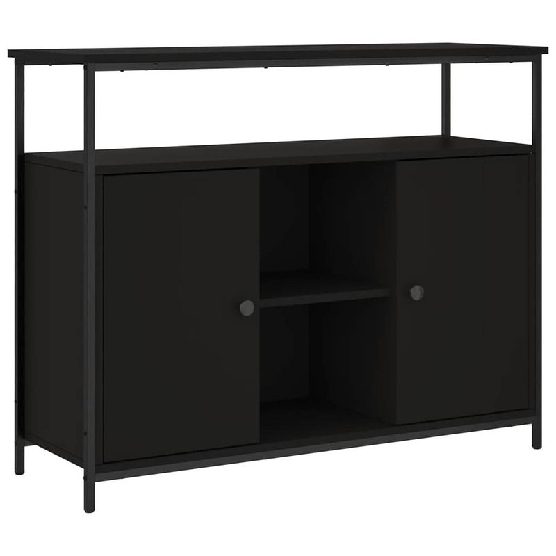 Foto van Vidaxl dressoir 100x35x80 cm bewerkt hout zwart