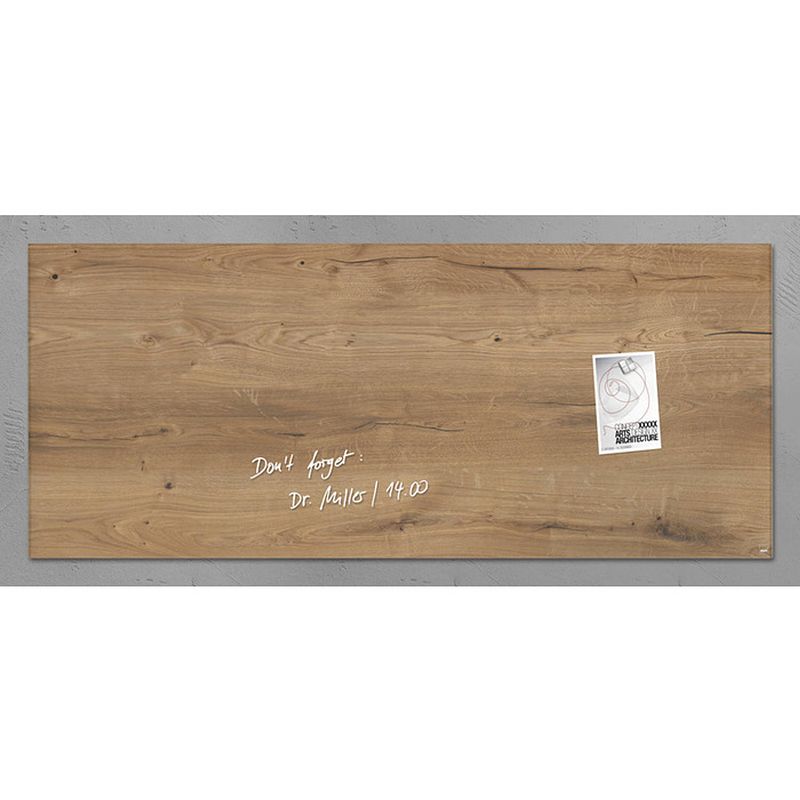 Foto van Glasmagneetbord sigel artverum 1300x550x15mm natural wood