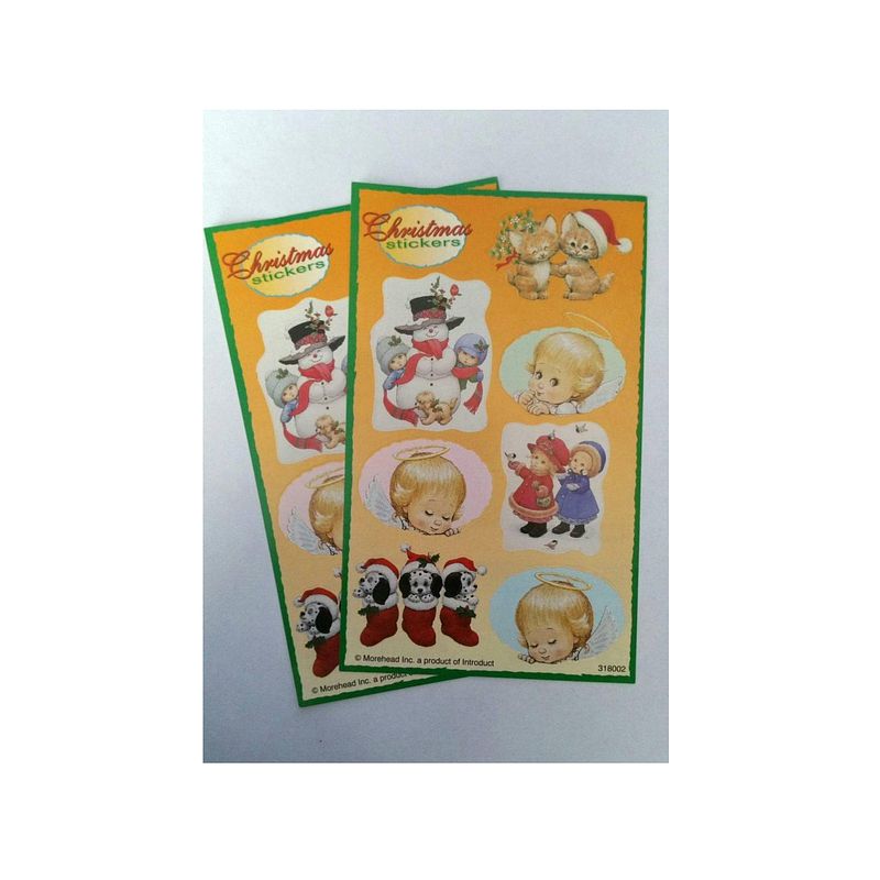 Foto van Kerst stickers hondjes oranje 2 vellen