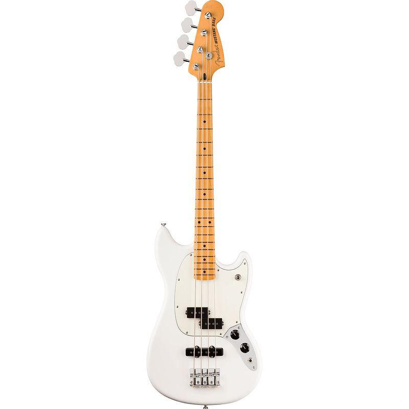 Foto van Fender player ii mustang bass pj mn polar white elektrische basgitaar